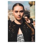 Margo Hayes Instagram - J’ADIOR 🖤 I’m honored to have attended the #DiorAW23 show by @mariagraziachiuri . The atmosphere was surreal and the designs were impeccable. I loved this look, as the dress’ fabric was a map of Paris, the most beautiful city in the world. 🌹 Merci à l'équipe glam @simon_chossier @makeuptania . Photo 1: @dior 2,5: @marilyne.dds 3,4: unknown