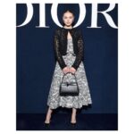 Margo Hayes Instagram - J’ADIOR 🖤 I’m honored to have attended the #DiorAW23 show by @mariagraziachiuri . The atmosphere was surreal and the designs were impeccable. I loved this look, as the dress’ fabric was a map of Paris, the most beautiful city in the world. 🌹 Merci à l'équipe glam @simon_chossier @makeuptania . Photo 1: @dior 2,5: @marilyne.dds 3,4: unknown