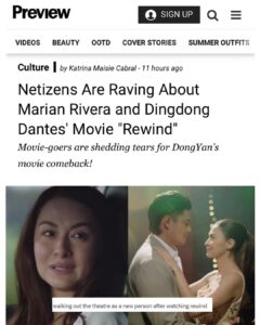 Marian Rivera Instagram - “Many Rewind viewers lauded the film’s uplifting message about the preciousness of life. Several of them also took note of its emotional weight and the personal realizations it sparked.” READ FULL: https://www.preview.ph/culture/rewind-marian-rivera-dingdong-dantes-netizens-react-a5158-20231226 Thank you, @previewph! 💚⏪ #RewindNowShowing in cinemas nationwide! #RewindMMFF #MMFF2023