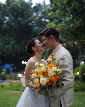 Marian Rivera Instagram - Happy 9th Wedding Anniversary to our real-life John and Mary, Dingdong Dantes and Marian Rivera! 💚⏪

Be part of their great love story in #RewindMMFF—NOW SHOWING in MORE CINEMAS NATIONWIDE! 

📷 Marvin Cawis

#RewindNowShowing #MMFF2023