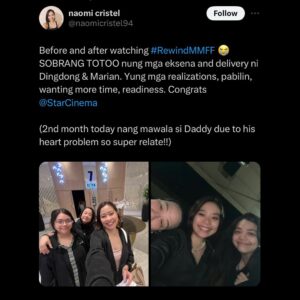Marian Rivera Instagram - #TheRewindEffect is all over the Philippines! MORE CINEMAS TODAY dahil ginusto niyo ‘to! 🥹💚 Nakapag-Rewind ka na ba? This holiday season, mag-REWIND na with your greatest love! ⏪ 📣 Caution: Expect long lines; you can book your tickets online! Also, ihanda ang puso, maghanap ng karamay, at magbaon ng maraming pamunas ng luha. 🤧 #RewindMMFF NOW SHOWING in cinemas NATIONWIDE! #MMFF2023 #RewindNowShowing