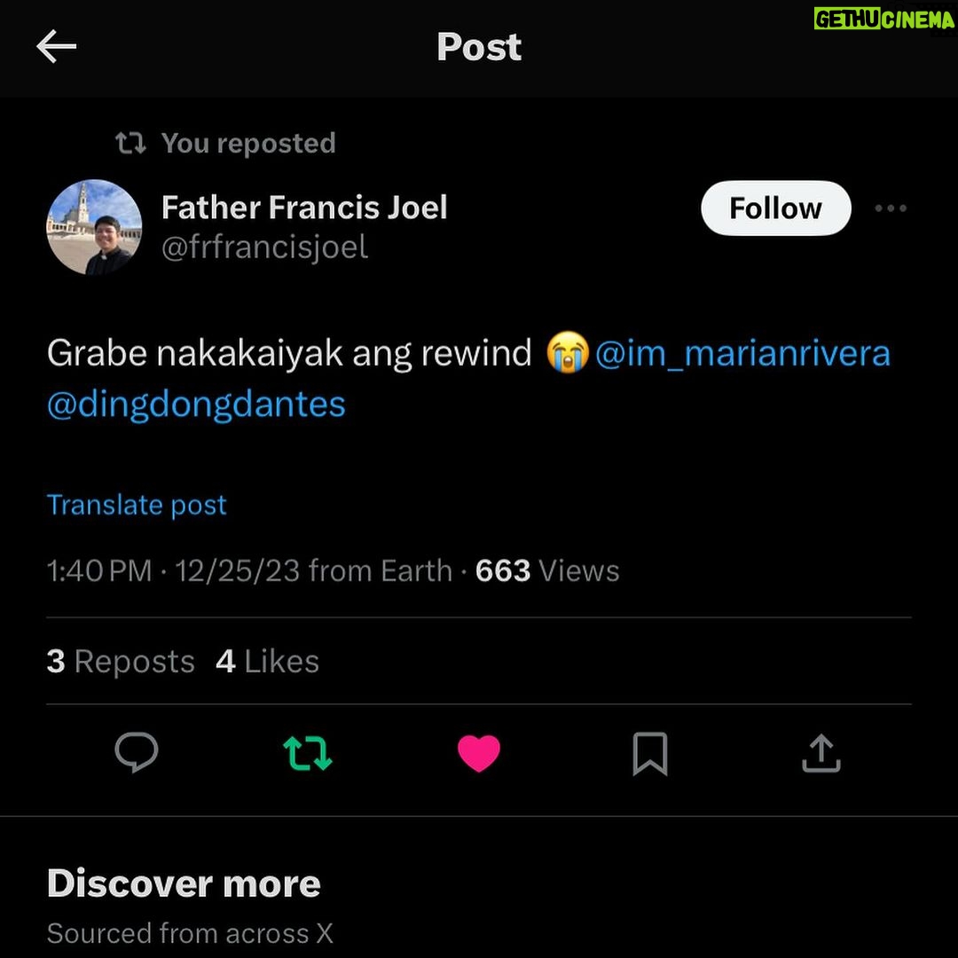 Marian Rivera Instagram - Marami na ang nakaranas ng #TheRewindEffect! π₯πβͺ Sugod na sa pinakamalapit na sinehan sa inyo at yayain ang greatest love na mag-REWIND ngayong Pasko sa #MMFF2023! #RewindMMFF NOW SHOWING IN CINEMAS NATIONWIDE! ππ #RewindNowShowing