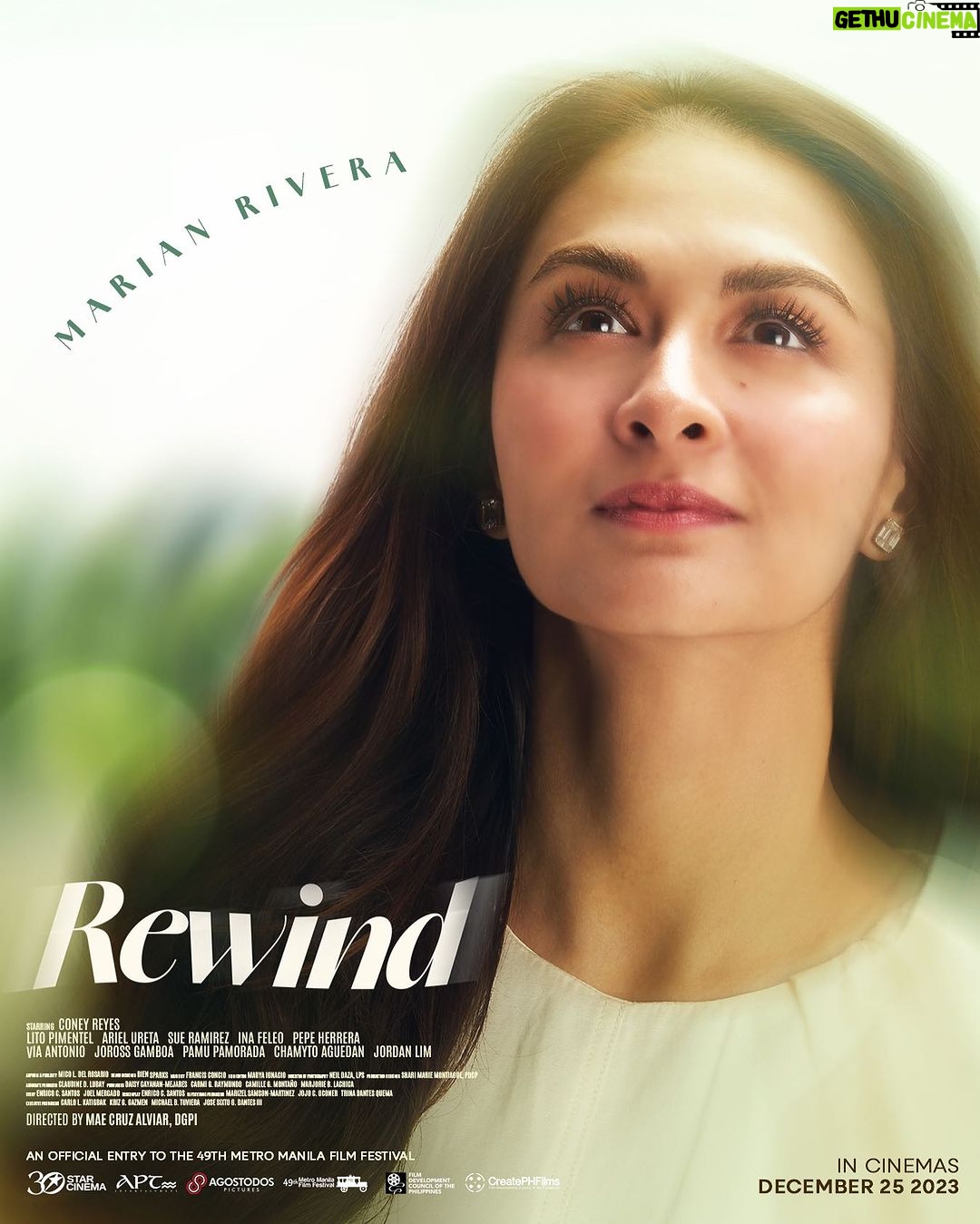 Marian Rivera Instagram - What would you give for the one you love the most? ⌛️ Experience the greatest love this Christmas with Dingdong Dantes as ‘John’ and Marian Rivera as ‘Mary’ in #RewindMMFF 💚 Exclusively in cinemas December 25 ⏪ 🎄#MMFF2023