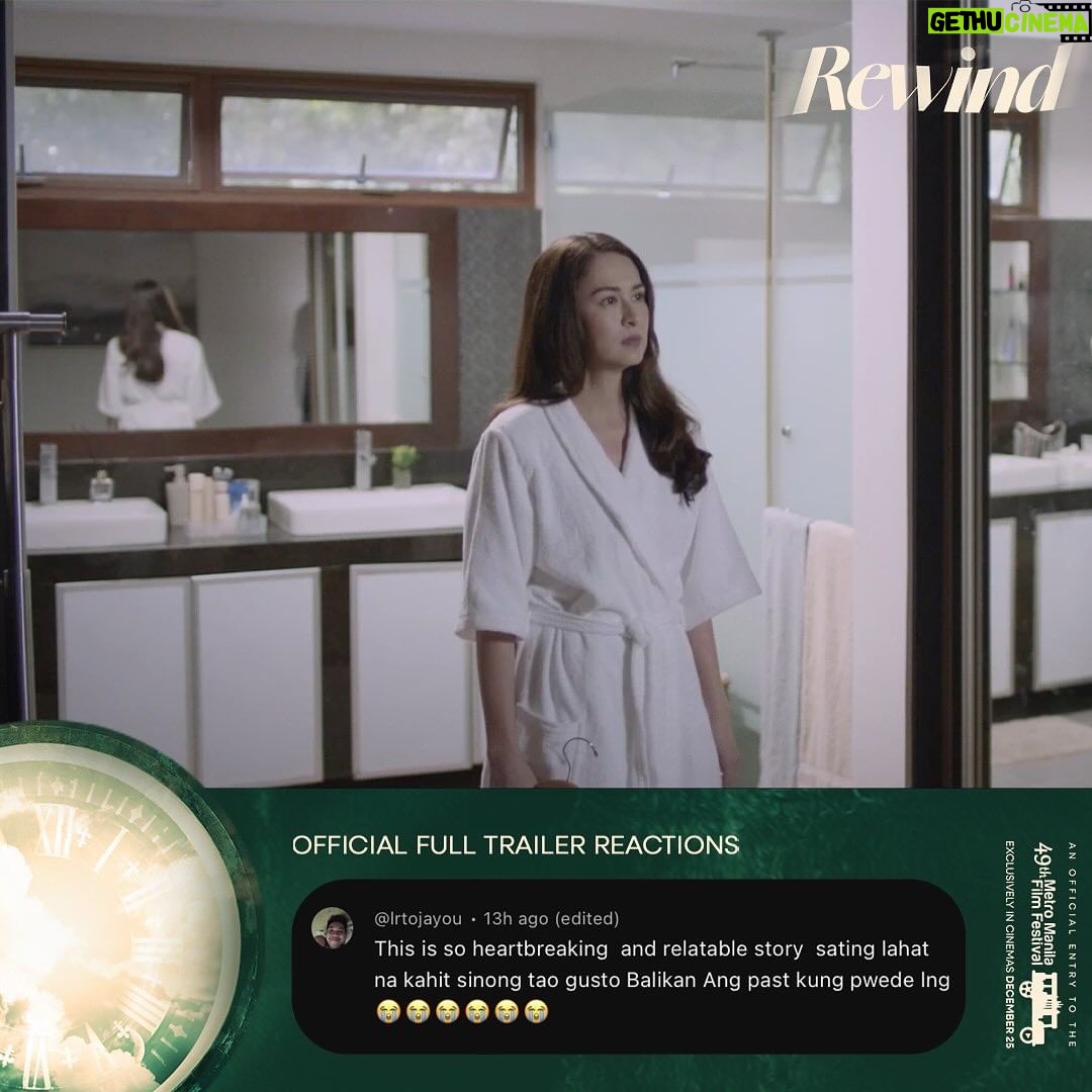 Marian Rivera Instagram - MAY GUSTO KA BANG BALIKAN FROM THE PAST? βοΈβͺ Itβs the season para ibalik ang oras at pagmamahal with the ones you love! Mag-Rewind ngayong Pasko sa #MMFF2023! ππ REWIND FULL TRAILER: π https://youtu.be/_31Tod1VvLM?feature=shared #RewindMMFF #RewindOfficialTrailer