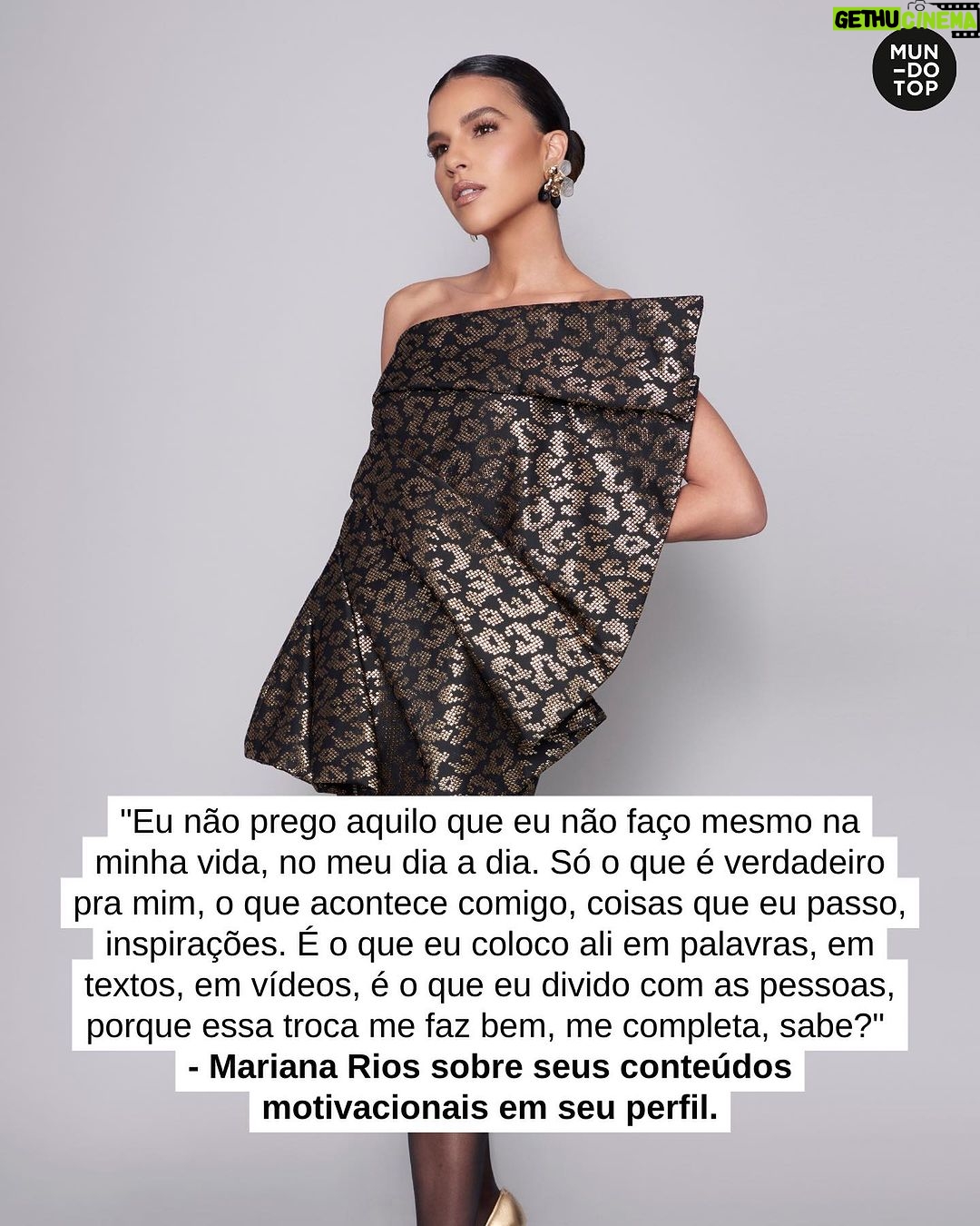 Mariana Rios Instagram - @marianarios canta, atua em TV e cinema, é apresentadora, criadora de conteúdo e escritora. Mineira de Araxá, estreou na televisão como Yasmin, em Malhação, da @tvglobo, na edição protagonizada por @sophiecharlotte1 e @caiocastro. Ainda na Globo, fez outras novelas: Araguaia, Além do Horizonte e Salve Jorge. Em 2016, abraçou o desafio de ser apresentadora de um reality musical. No anos seguintes, mostrou suas versões cantora e escritora: lançou o EP Eu e Você e o livro Basta Sentir, que reforça seu método de acreditar nos sonhos. Em 2021, lançou o projeto musical Basta Sentir Deus, um EP autoral que traz canções como forma de oração. Na @recordtvoficial, substituiu @SabrinaSato em Ilha Record e atualmente, está à frente de @AGrandeConquista, outro formato original da emissora. 📌 Leia a entrevista na íntegra e garanta já a sua revista física através do nosso Whatsapp (link na bio). 📷: @miro_foto #TOPMagazine #MundoTOP #MarianaRios #Icônicos São Paulo, Brazil