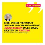 Marie-Agnes Strack-Zimmermann Instagram – Nie wieder ist jetzt.

Seit Jahrzehnten lag die Bedeutung des 9. November nicht mehr so schwer auf unseren Schultern wie heute. Es ist unsere historische Aufgabe und Verantwortung, jüdisches Leben in all seinen Facetten zu schützen. Die Gesellschaft droht zu kippen. Das dürfen wir nicht zulassen. 

Es ist unerträglich, dass auch auf deutschen Straßen der antiisraelische und antisemitische Mob tobt und auch die Intellektuellen unseres Landes mit antisemitischen Stereotypen arbeiten. Wir dürfen daher nicht nur darauf achten, was auf der Straße passiert, sondern auch in den Salons dieser Gesellschaft.
