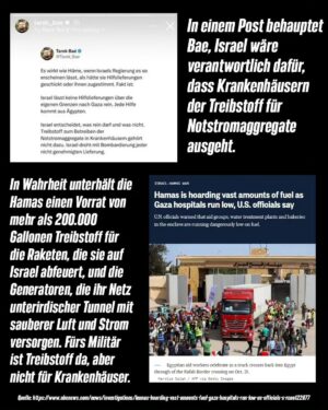 Marie-Agnes Strack-Zimmermann Instagram - Teilt bitte diese lieben Grüße an Tarek Bae 😉

[Er hat mittlerweile auf seiner Instagram Seite auf unsere Recherche reagiert und er ist köstlich peinlich am rumopfern 🥹 

Wir nehmen seinen jämerlichen Verteidigungsversuch noch auseinander, danke schonmal dass du noch mehr Menschen auf unsere Recherche aufmerksam gemacht hast 😇]

Die Glaubwürdigkeit dieser Recherche wird unter anderem garantiert von:

@strackzimmermann
@jamila_anna
@hauptstadtwolf
@ronyaothmann
@ahmad.omeirate

Die hier enthaltenen Informationen und Hinweise dürfen von Journalist:innen, Influencer:innen und auch allen anderen Personen frei benutzt werden.

Alle Slides herunterladbar unter:
https://we.tl/t-jthqpGEaaQ

In der gesamten Recherche geht es um den Verantwortungsvollen Umgang mit Reichweite auf Instagram, sowie dem Kampf gegen Social Media Fake News Propaganda. Es geht explizit NICHT darum, die schlimmen Leiden der Palästinensischen Bevölkerung zu schmälern oder zu verharmlosen.

Auch ist das hier kein Angriff auf Tarek Bae. Im Gegenteil. Wir hoffen, er wird sich bessern. Kritik an der israelischen Regierung ist immer erlaubt. Vorsätzliches Täuschen von Tausenden Follower:innen und das Säen von Hass ist in diesen Zeiten höchst problematisch. 

Danke für Eure Aufmerksamkeit und fürs Teilen der Recherche! ❤️

Die Autor:innen der Recherche wollen anonym bleiben: Danke an "Andreas Holmes" und "Anna Watson" für die Recherche ✌️

#FreePalästinFromHAMAS
#NieWiederIstJETZT

P.S.: Journalist:innen und Influencer:innen die in Zukunft gerne an solchen Recherchen mitwirken oder ihre Reichweite stiften möchten können sich gerne bei diesem Account hier melden 🤝