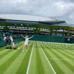 Marie Bouzková Instagram - Barefoot warm ups @wimbledon 😁✌🏼 Getting ready for Monday🎾🌱 All England Lawn Tennis and Croquet Club