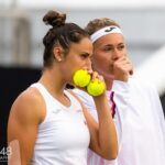 Marie Bouzková Instagram - Feeling lucky to experience these moments✨ side by side with the best @sarasorribes 😍 It’s always a privilege to share the court with you @serenawilliams and @onsjabeur 🤗 Eastbourne, East Sussex