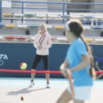 Marie Bouzková Instagram - Some fun activites at today’s kids day in Abu Dhabi!🎾🙏🏼🏃🏼‍♀️🎾🏃🏼 Who is coming to watch more tennis tomorrow and taking the racket with you to @mubadalaabudhabiopen ?!🤩 @wta Zayed Sports City