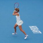 Marie Bouzková Instagram - Windy win in Hobart🤗 Happy to get through today!🐬 @hobart_tennis City of Hobart