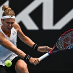 Marie Bouzková Instagram - Tough one today, but we keep on going🙏🏼🎾🐬 Always a Happy Slam @australianopen ☺️🐧 Photo credits: Lillian Suwanrumpha Melbourne, Victoria, Australia