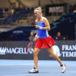 Marie Bouzková Instagram - Debut and 3-0 win for us🥰💪🏼🤩 We go again Friday!!🇨🇿🙏🏼 @billiejeankingcup @jsmeceskytenis photo by #pavellebeda @sportpics.cz Estadio Olímpico de La Cartuja