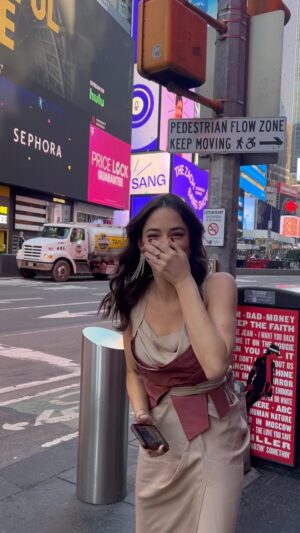Mariel Molino Instagram - The Watchful Eye premieres TONIGHT at 9PM on @freeform and tomorrow on @hulu
I am a well of emotions and can’t begin to express but I feel incredibly grateful and theres a billboard on times square?! I used to be a nanny for so many years trying to act and now im playing a very shady nanny and I love this show and everyone behind it who killed it in vancouver and new york 

Thank you @emilyfoxy821 and @freeform for trusting me with Elena and Julie Durk, Nina, Andrea, Ryan and Jeffrey and @rooneycasting 
So many people involved in creating ELENA @amandamcgowanmakeup @ryguy99999 @goforcassie @lennyrosenfeld my amazing coaches @tashielias @jordanlaneshappell 
Welcome to the Greybourne 
You can check in but you can never check out