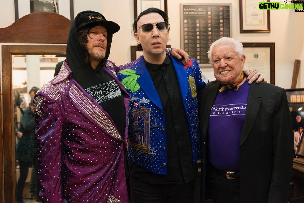 Marilyn Manson Instagram - On the set of @rideamc with my good friend Norman Reedus visiting @manuelcouture. In the spirit of Elvis Presley, Johnny Cash and Waylon Jennings. Watch it Sunday night.