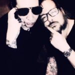 Marilyn Manson Instagram – We’ve seen the horror of the champagne cork, the snakes eating the hearts of what we believe is true.  Brothers forever. #officialjonathandavis #timetravel #yeatspoetry
