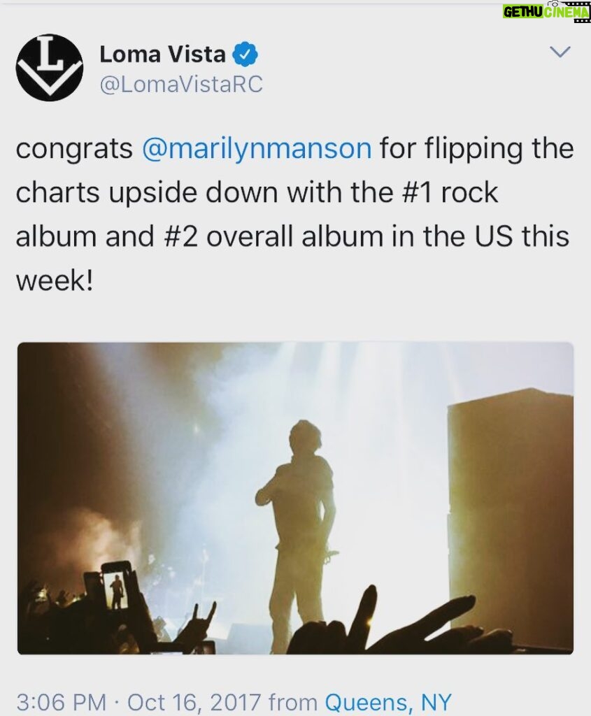 Marilyn Manson Instagram - Thanks to everyone.