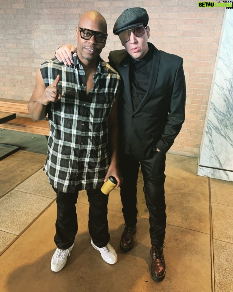 Marilyn Manson Instagram - My favorite comedian:Dave Chapelle. Such a great Houston adventure @astroworldfest Photo by @_radical_acceptance_