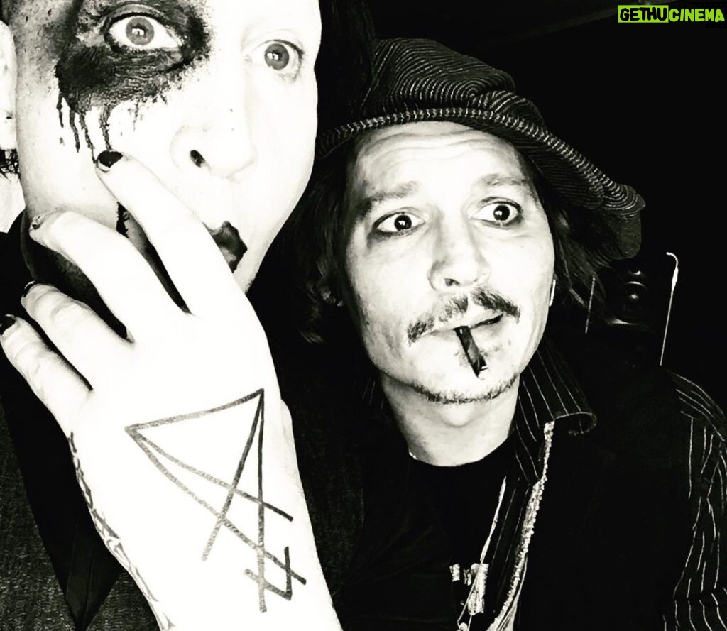Marilyn Manson Instagram - H A P P Y B I R D DAY. JOHNNY DEPP. (you get the childish pun). This is your year brother. @rosshalfin#johnnydepp