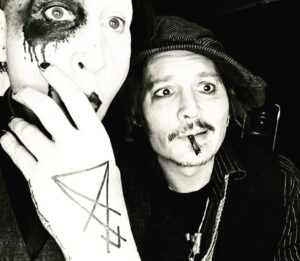 Marilyn Manson Instagram - H A P P Y  B I R D DAY.  JOHNNY DEPP. (you get the childish pun). This is your year brother.  @rosshalfin#johnnydepp