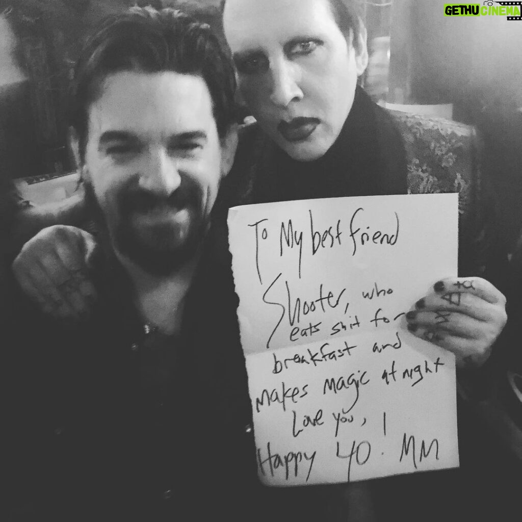 Marilyn Manson Instagram - Happy Birthday to Shooter Jennings! My best friend and music partner. I can’t wait to see the world blow out your candles!