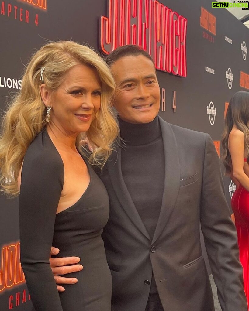 Mark Dacascos Instagram - Repost from @juliedacascos • Hitting the carpet with my love ❤️ @johnwickmovie. Hair and makeup by @annyk.makeup