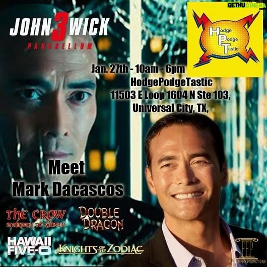 Mark Dacascos Instagram - Aloha! I’ll be with The Crow writer/artist, JAMES 0’BARR, this Saturday, 27th Jan., 10am - 6pm at @hodgepodgetastic Hope to see you there! 🙏🏽❤🤙🏽 Hodgepodgetastic 11503 E Loop 1604 N Ste 103 Universal City, TEXAS