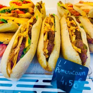 Mark DeCarlo Instagram - How #France sees #america: Burger & fries baguette!  All that’s missing is a bottle or #orangecrush with #trump2020 face on the bottle