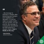Mark Ruffalo Instagram - This is a huge victory in the fight to restrict these toxic "forever chemicals." The Biden administration and the @epagov are finally delivering on our demands for safer drinking water and prioritizing public health. A great first step!