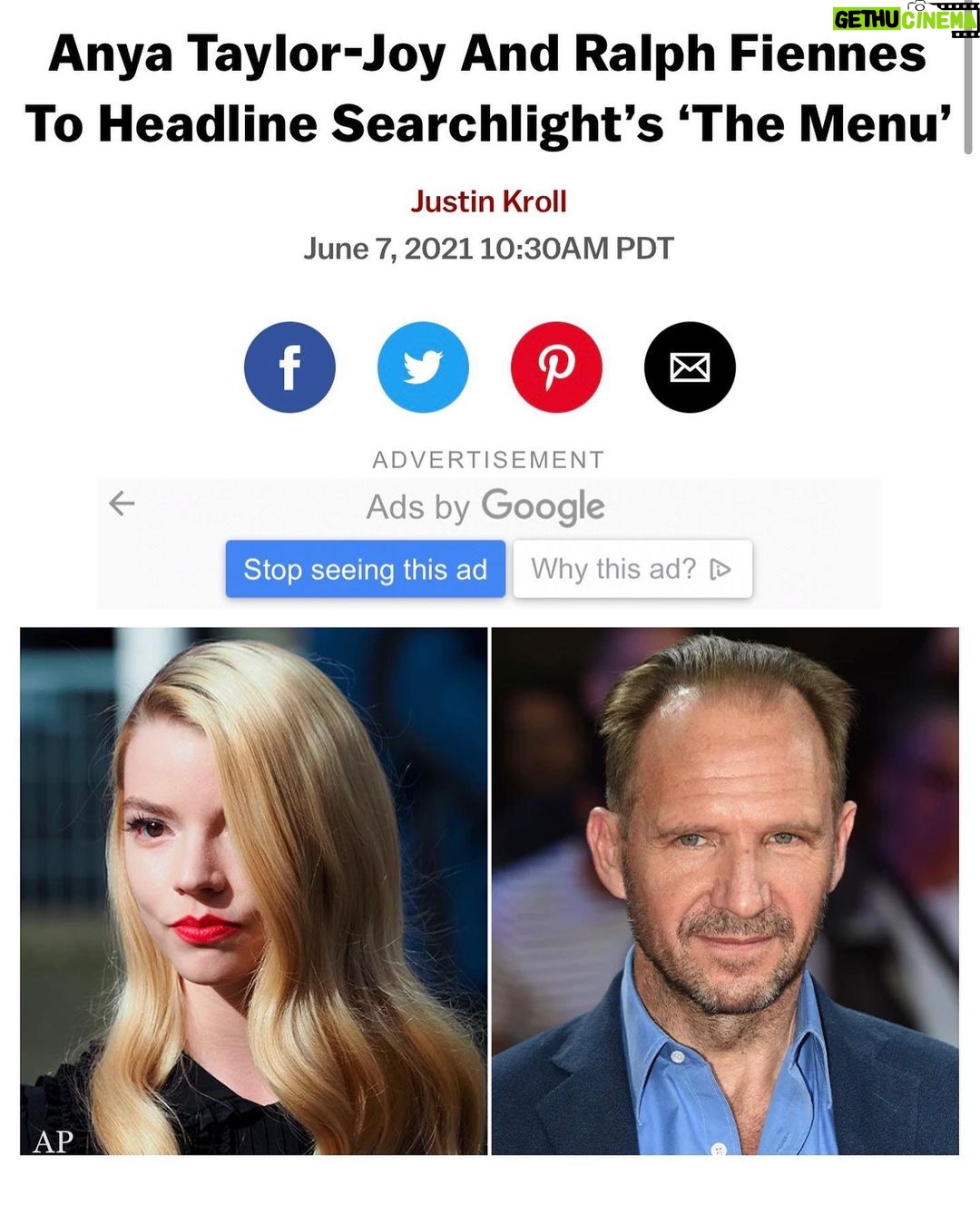 Mark St. Cyr Instagram - Stoked to finally share that Iโll be in the upcoming Fox Searchlight feature โThe Menuโ with some amazing fellow artists! Thank you to @ciaocassandra at @buchwaldtalent and @aburditt & @janeberliner at @authenticmgmt for championing me and finding all the best opportunities ๐๐ฝ๐๐ฝ๐๐ฝ