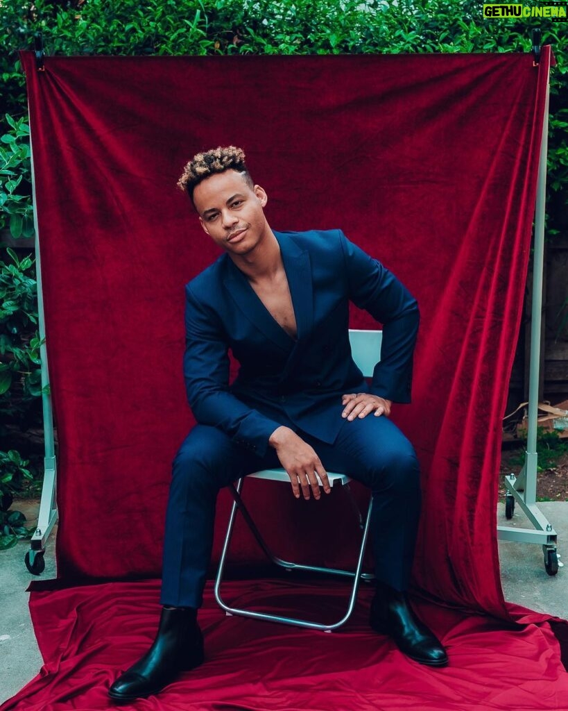 Mark St. Cyr Instagram - “Introducing the Duke of Burgundy, Miss Bridgerton” 📷: @theemmaexperience style: @jareddepriest suit: @kennethcole boot: @kennethcole ————————— #mensstyle #kennethcole #hsmtmts #bridgerton West Hollywood, California