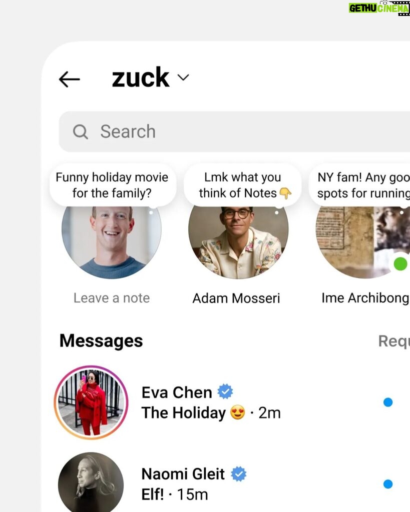 Mark Zuckerberg Instagram - Introducing Notes on Instagram -- a new space to share thoughts, ask questions, or post a status right above your DM inbox.