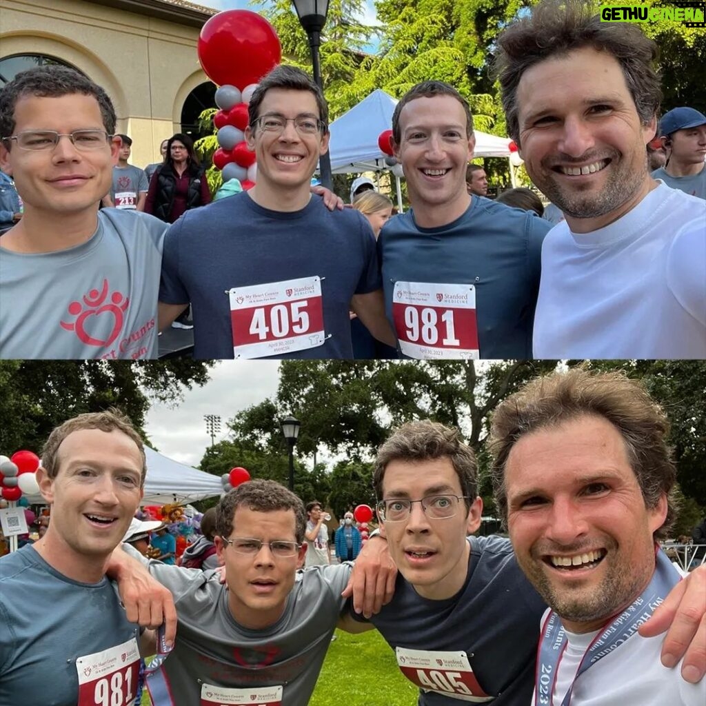 Mark Zuckerberg Instagram - Good 5k with friends. Whole crew hit our sub-20 min goal, but that before and after photo shows we had to push!