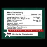 Mark Zuckerberg Instagram - In honor of expanding digital collectible NFTs to 100 more countries on Instagram and launching new integrations with Coinbase and Dapper, I'm sharing my soon-to-be NFT old little league baseball card, which someone recently found and sent to me... 😂 @mcomicconnect has the backstory on my baseball card.