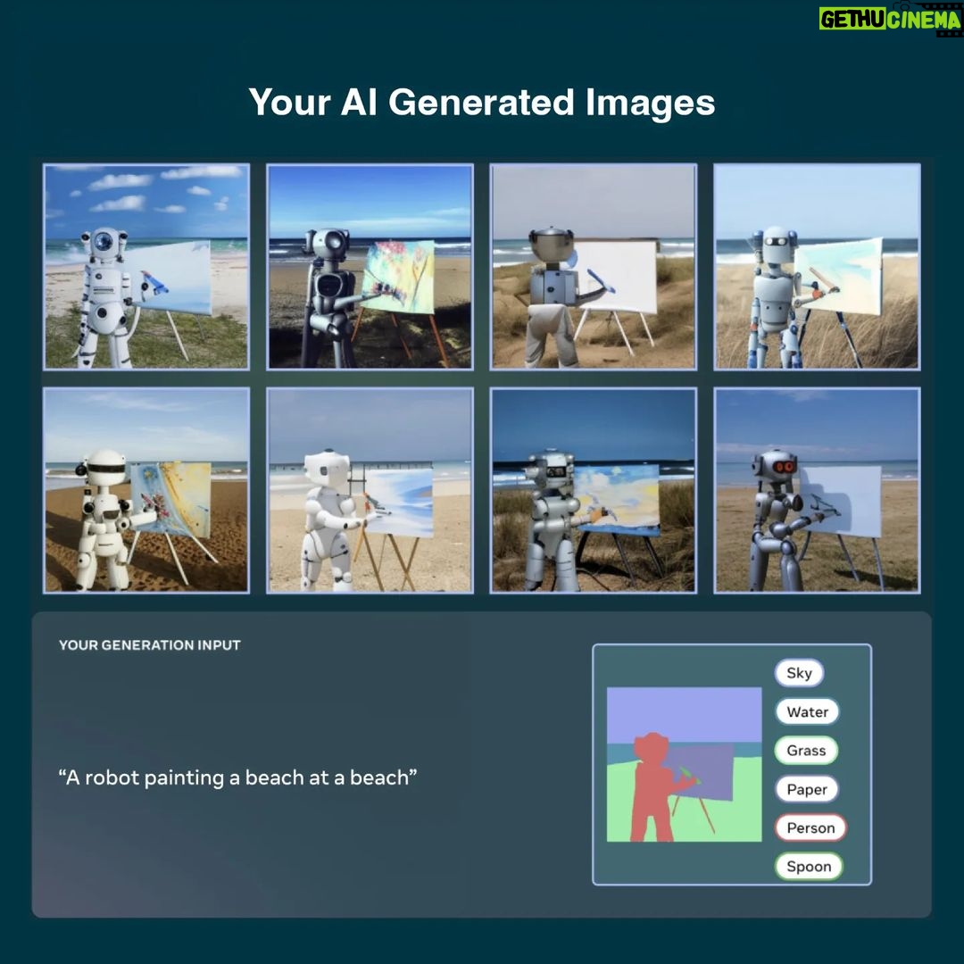 Mark Zuckerberg Instagram - I'm pretty excited about AI-generated art. Our research team built a prototype that lets you use a simple sketch alongside text to generate images. Tools like this will be great for creators, especially as they build out immersive 3D worlds.