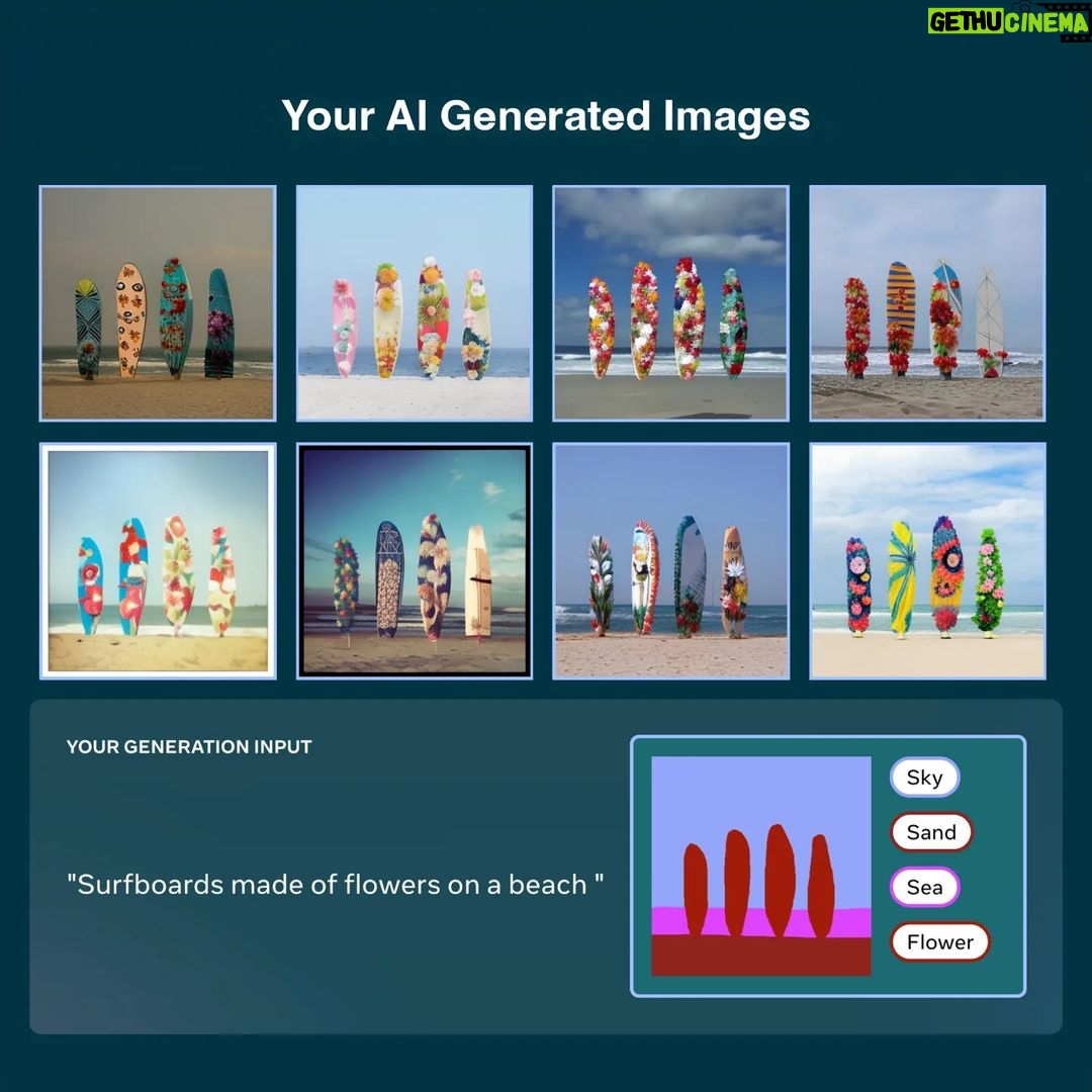 Mark Zuckerberg Instagram - I'm pretty excited about AI-generated art. Our research team built a prototype that lets you use a simple sketch alongside text to generate images. Tools like this will be great for creators, especially as they build out immersive 3D worlds.