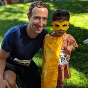 Mark Zuckerberg Instagram - Max's first running race. Priscilla ran the Stanford 5K for Heart Health (and got a new personal record!) Then the kids all dressed up as super heroes and ran 200 meters. It was chaos.