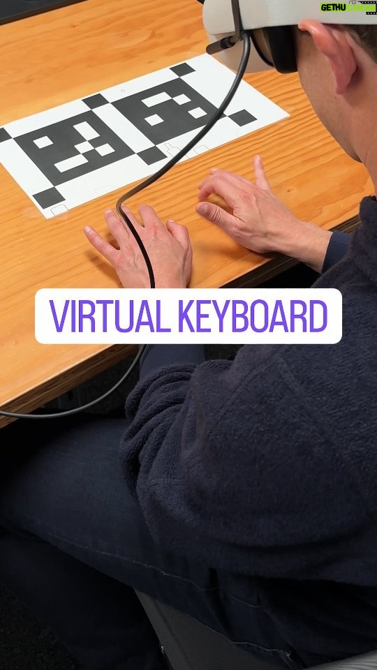 Mark Zuckerberg Instagram - Our Reality Labs research turns any flat surface into a virtual keyboard with touch typing. We had a race and @boztank clocked in at almost 120 words per minute. I was just around 100 wpm. Got some practicing to do.