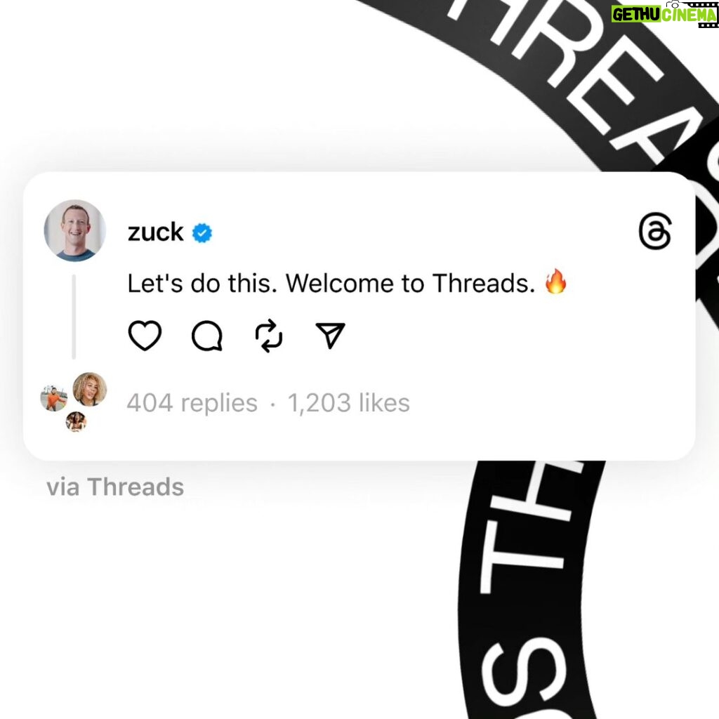 Mark Zuckerberg Instagram - Threads is here. Let's do this. 🔥