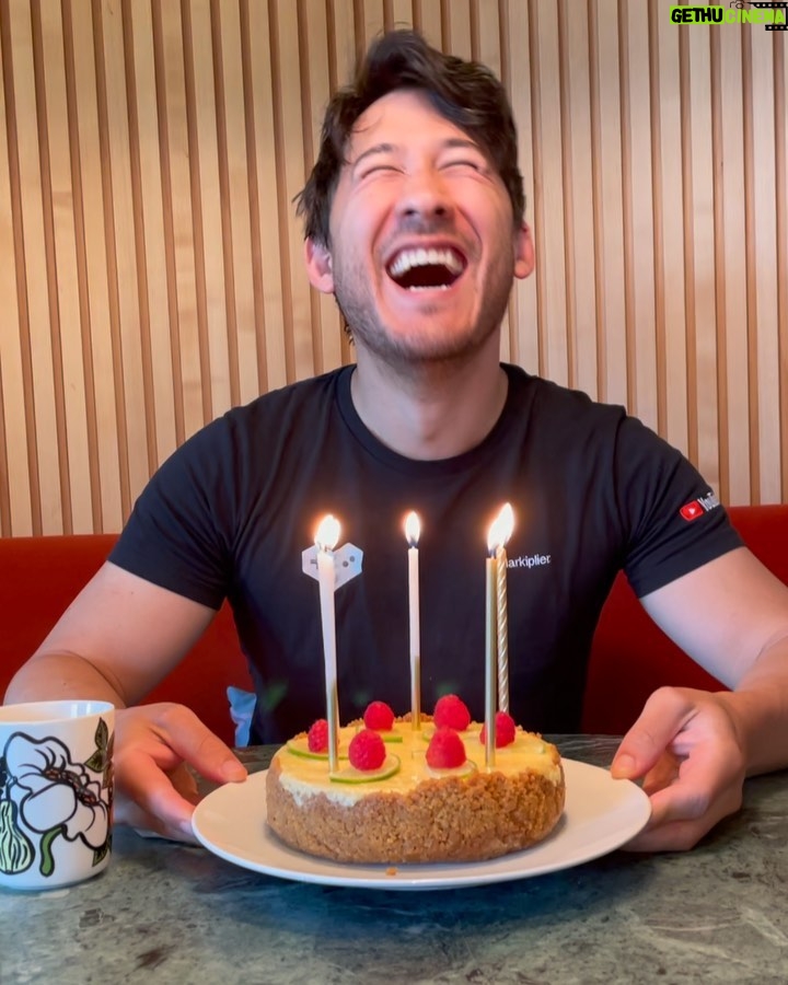 Markiplier Instagram - BIRTHDAY BIRTHDAY. it is MY BIRTHDAY!! Amy made me a key lime cheesecake and I ate it for breakfast because SHUT UP IT IS MY BIRTHDAY!!