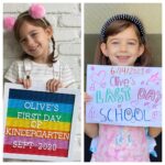 Marla Sokoloff Instagram - Sign of the times. 🌈 First day of school vs. last day of school. So proud of these two and their ability to be flexible and still shine; their willingness to go with the flow when the unknown was scary; and their uncanny skill of being able to laugh and have fun despite the craziness in their lives. Finally, I’m proud of myself for losing this rainbow letter board in nine short months! . . . #lastdayofschool #schoolsout #summertime #goodbyekindergarten #goodbyethirdgrade