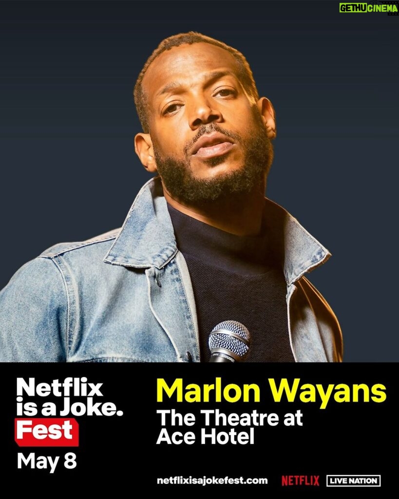 Marlon Wayans Instagram - LOS ANGELES! I’ll be performing for Netflix Is A Joke on Wednesday May 8th at @theatre_acedtla Get your tickets at now Use my presale code MARLON tomorrow, Thursday December 14th from 10am PT to 10pm PT