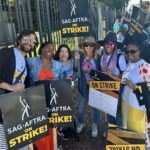 Marsha Thomason Instagram - Catching up with friends whilst making our voices heard today. #sagaftra #sagaftrastrong