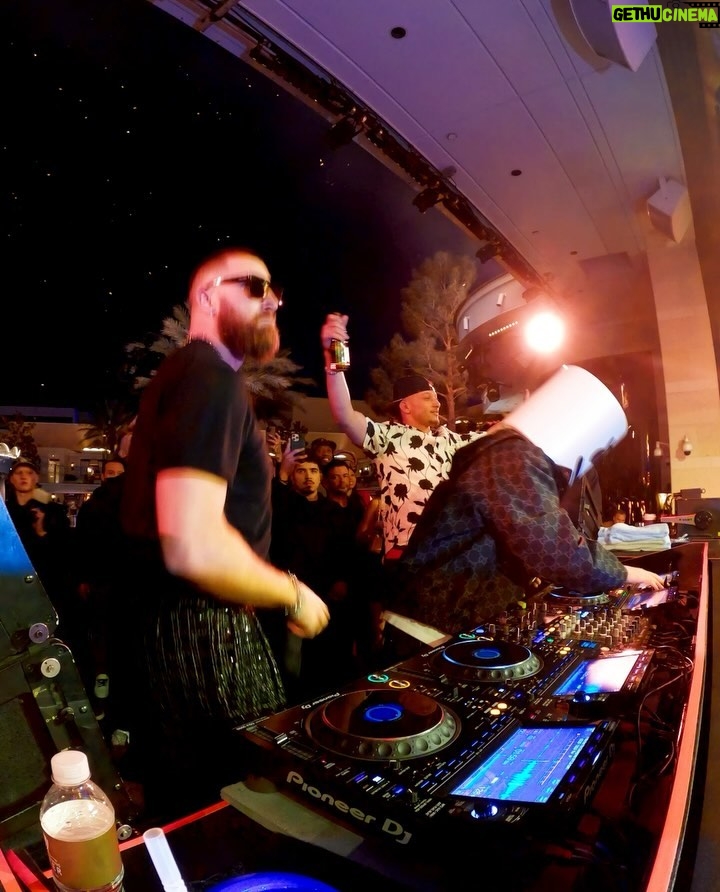 Marshmello - 604.4K Likes - Congrats to the @chiefs on the back to back win and my brothers @patrickmahomes @killatrav @tommy_townsend , happy we were able to celebrate the dynasty properly at @xslasvegas last night!