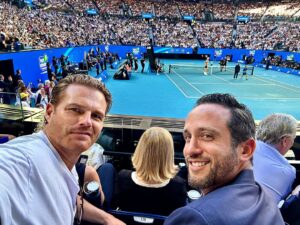 Martin Copping Instagram - Shoutout to @stanaustralia & @channel9 for a great weekend at @australianopen men's final. Epic match!