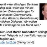 Martin Sonneborn Instagram – Quelle: Turi Newsletter Hintergrund: Sonneborn ist Mitherausgeber und wurde quasi vor den Rettungszug geschubst… Smiley