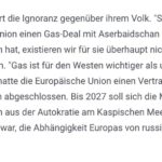 Martin Sonneborn Instagram – Seitdem Europa (russisches) Gas aus Aserbaidschan bezieht, verdient sich die EU den Preis für selektiven Humanismus & ethische Prinzipienlosigkeit: Schon 7 Monate blockiert Aserbaidschan die einzige Lebensader der armenischen Bevölkerung Bergkarabachs.