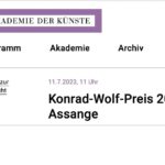 Martin Sonneborn Instagram - „Die Welt demokratisch zu ändern, sie braucht es.“ Die Akademie der Künste hat Julian Assange soeben den Konrad-Wolf-Preis zugesprochen. Zu den Hauptaufgaben der Akademie der Künste gehört laut Gesetz - die „Repräsentation des Gesamtstaates auf dem Gebiet der Kunst und Kultur“, dem bekanntlich auch der Journalismus zugehört; - die „Beratung und Unterstützung der BRD in Angelegenheiten der Kunst und Kultur“, denen bekanntlich auch der Publizismus zugeordnet ist; - die „Pflege des kulturellen Erbes“, von dem Presse- und Informationsfreiheit sinnvoll nicht zu trennen sind; - und die „Entfaltung internationaler Wirkung von Berlin aus“, was ja idealerweise mit dem Aufgabenbereich eines arbeitsfähigen Außenministeriums korrelieren sollte. Wir nehmen die Entscheidung der Akademie der Künste, dieser ältesten (1696) und ehrwürdigsten aller Gelehrtengesellschaften daher zum Anlass, diese demokratiepolitisch sedierten Tröten in der Bundesregierung nunmehr ultimativ dazu aufzufordern, alle erforderlichen Schritte zur Sicherstellung der Teilnahme Julian Assanges an der Preisverleihung (20.10.2023) einzuleiten. P.S. Wir bitten höflich, bis dahin ausreichend Bargeld in der Staatskasse zu belassen, damit die Auszahlung des mit dem Preis verbundenen Geldes (5.000 Euro) nicht zu Momenten führt, die uns allen peinlich wären.