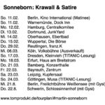 Martin Sonneborn Instagram – Das wird ein heißes Frühjahr… Augsburg am 16.3. (mit Oliver M. Schmitt und Thomas Gsella) kommt noch dazu… Wird fortgesetzt.