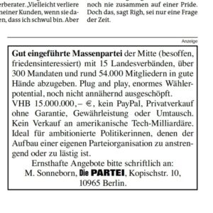 Martin Sonneborn Instagram - Bevor Sie es aus der Zeitung (taz) erfahren... Smiley